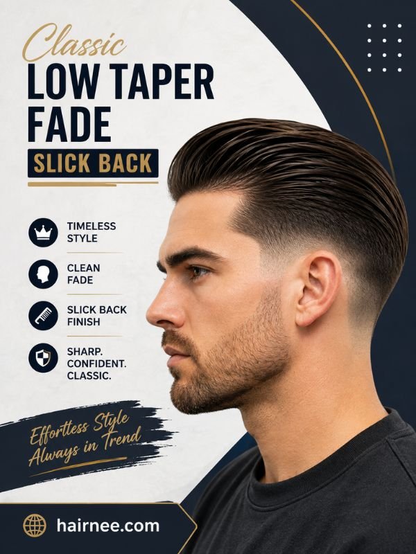 Classic Low Taper Fade Slick Back