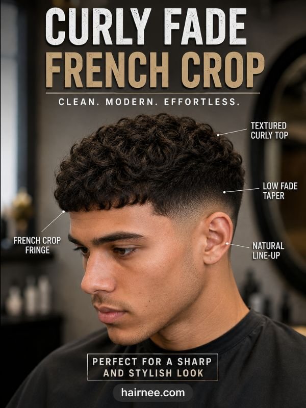 Curly Fade French Crop