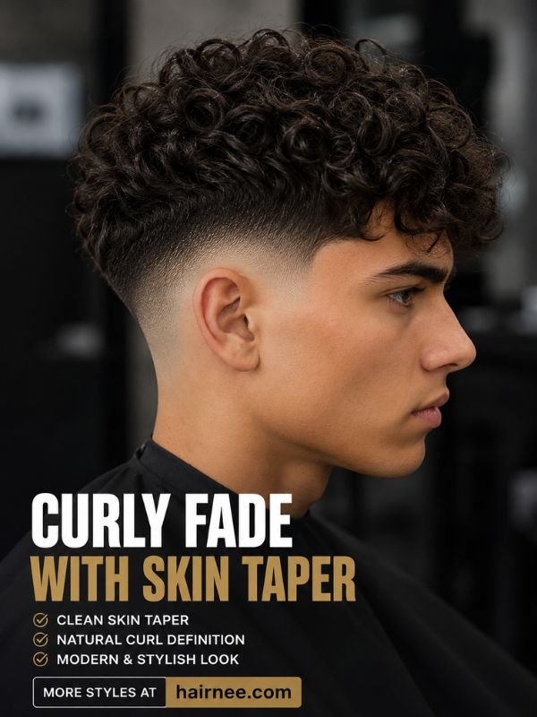 Curly Fade with Skin Taper