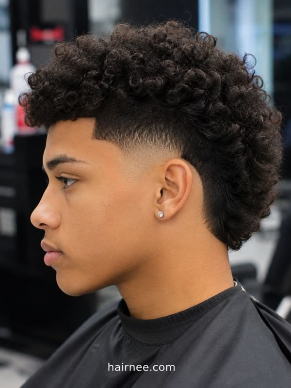 Curly Mohawk Fade