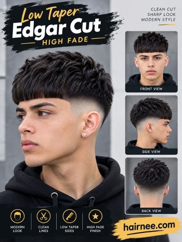 Low Taper Edgar Cut High Fade