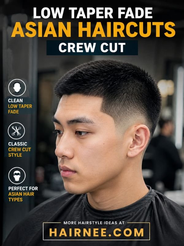 Low Taper Fade Asian Haircuts Crew Cut