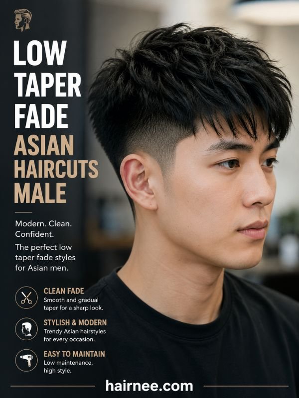 Low Taper Fade Asian Haircuts Male