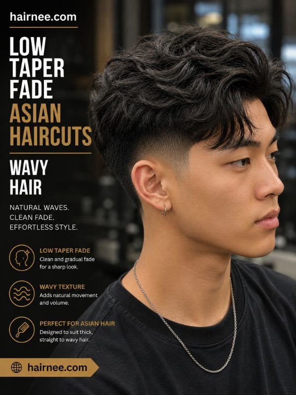 Low Taper Fade Asian Haircuts Wavy Hair