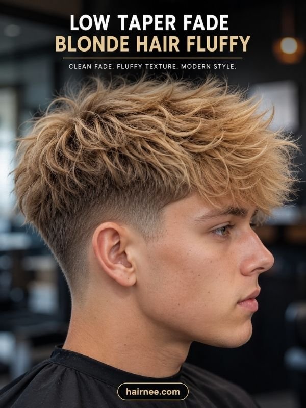 Low Taper Fade Blonde Hair Fluffy