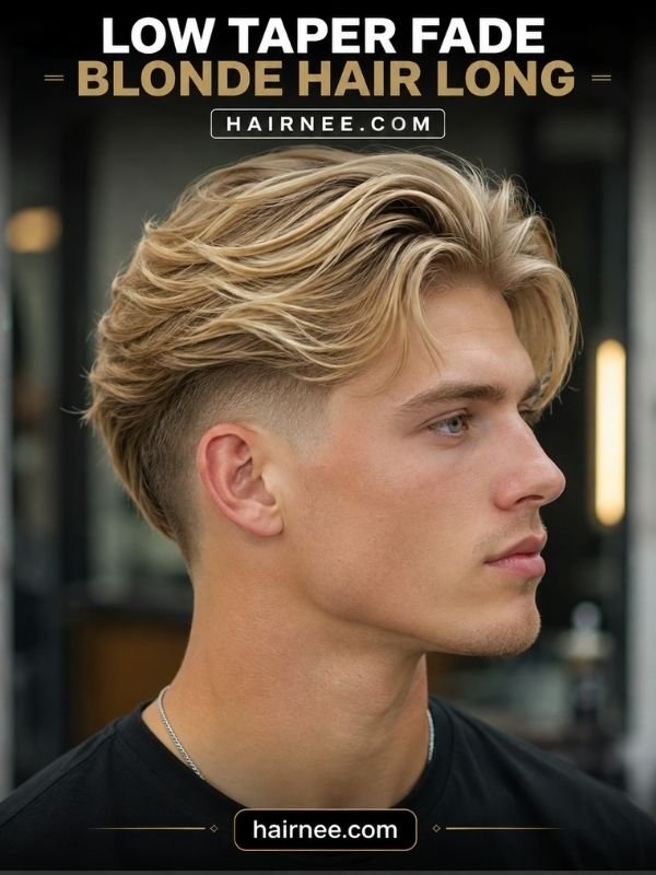 Low Taper Fade Blonde Hair Long