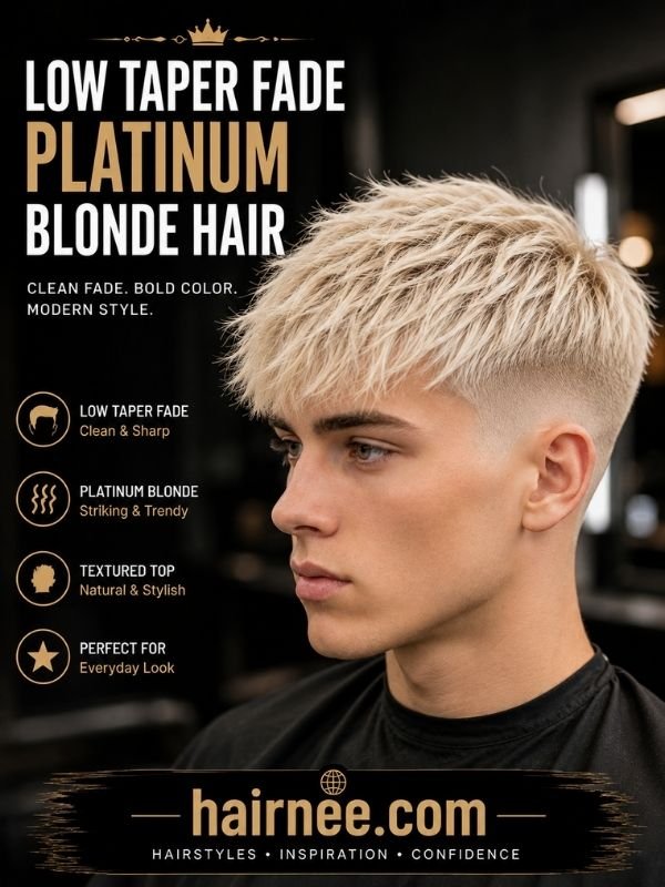 Low Taper Fade Blonde Hair Platinum