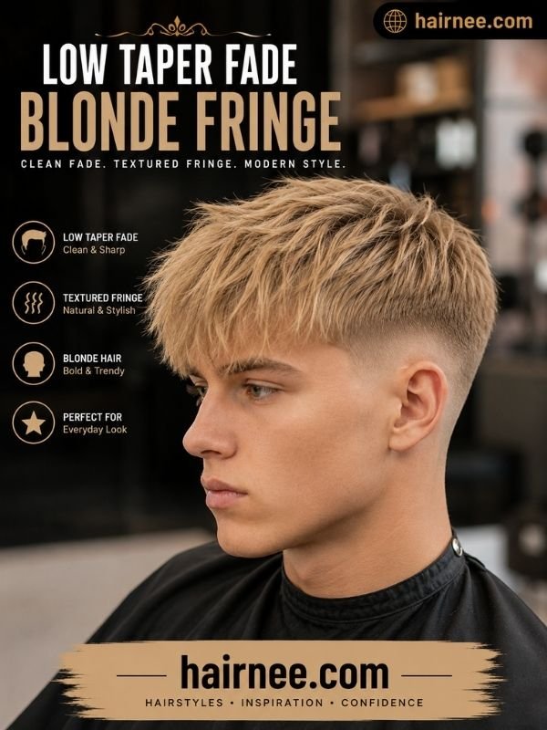Low Taper Fade Blonde Hair Straight