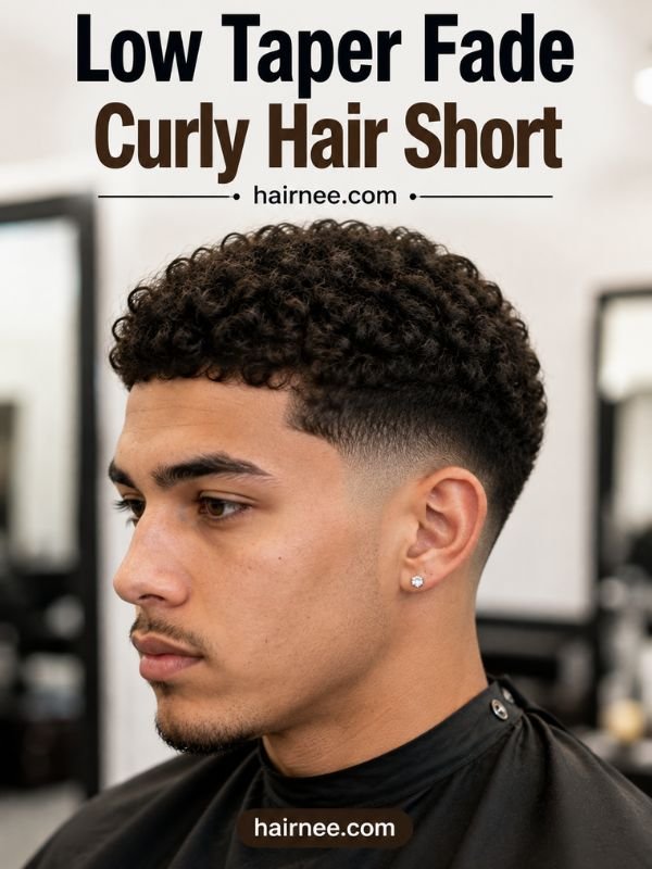 Low Taper Fade Curly Hair Short