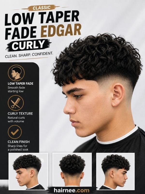 Low Taper Fade Edgar Curly