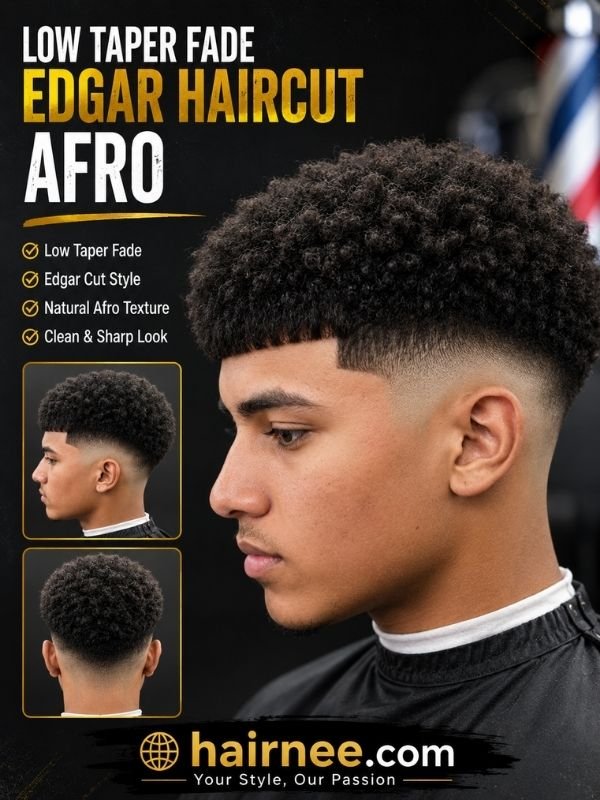 Low Taper Fade Edgar Haircut Afro