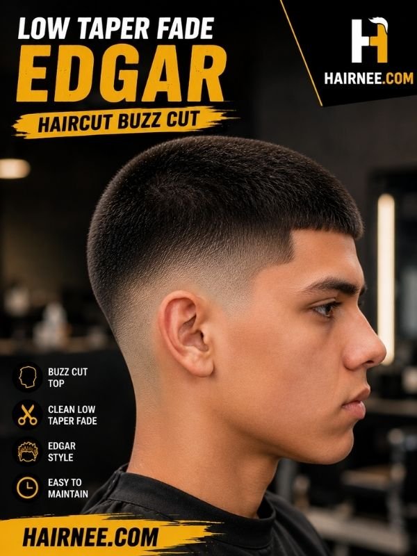 Low Taper Fade Edgar Haircut Buzz Cut