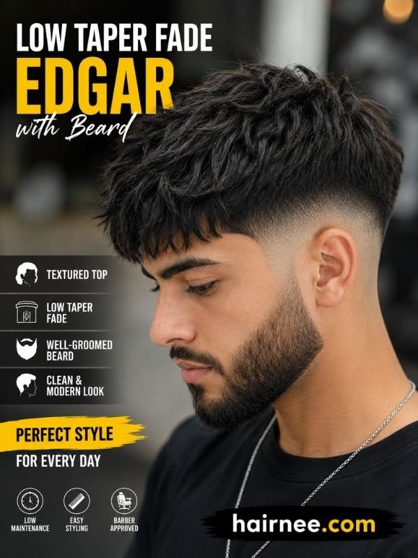 Low Taper Fade Edgar with Beard