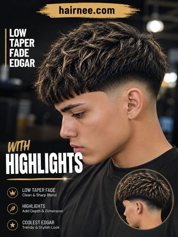 Low Taper Fade Edgar with Highlights