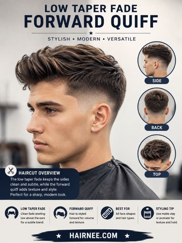 Low Taper Fade Forward Quiff