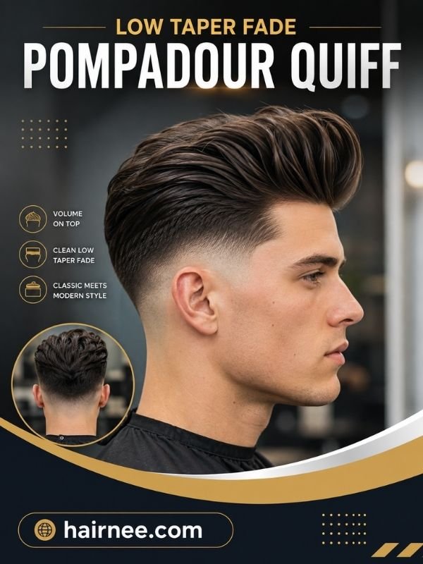 Low Taper Fade Pompadour Quiff