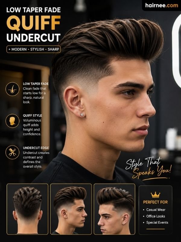 Low Taper Fade Quiff Undercut
