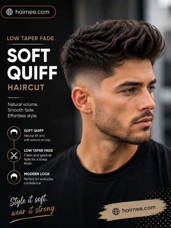 Low Taper Fade Soft Quiff