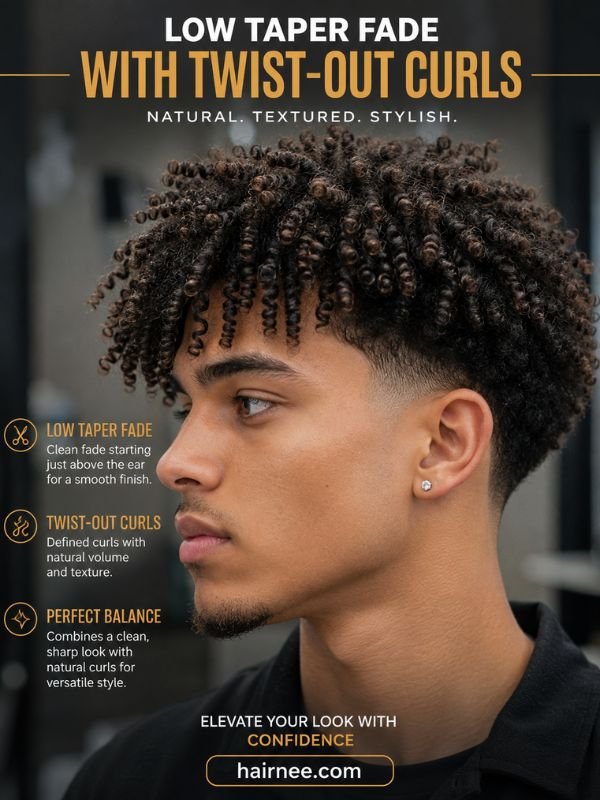 Low Taper Fade with Twist-Out Curls