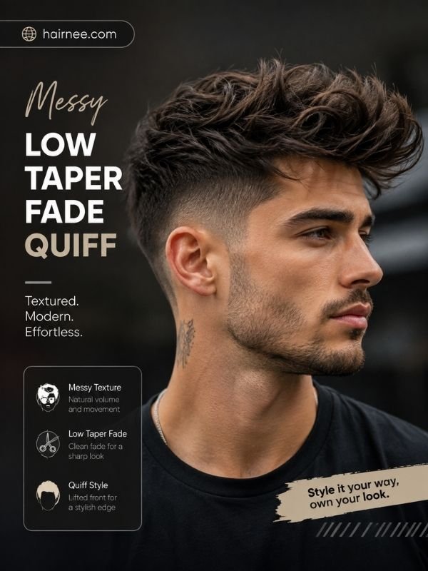 Messy Low Taper Fade Quiff