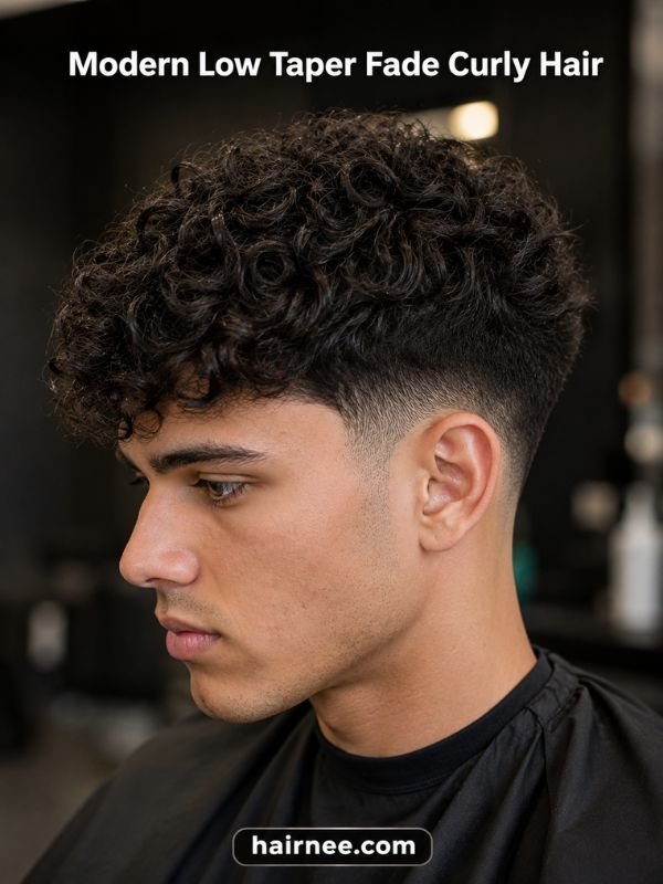 Modern Low Taper Fade Curly Hair