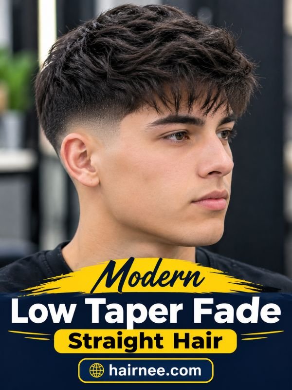 Modern Low Taper Fade Straight Hair