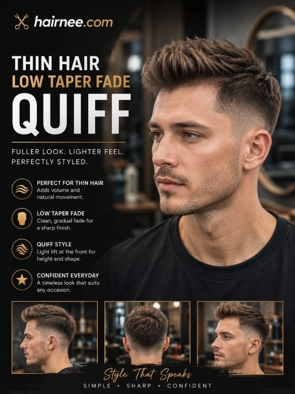 Thin Hair Low Taper Fade Quiff