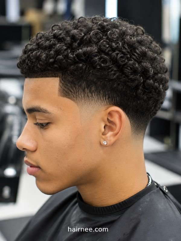Tight Curl Low Taper Fade