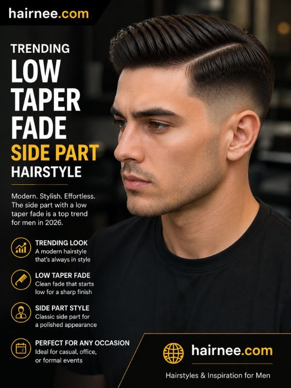 Trending Low Taper Fade Side Part Hairstyle