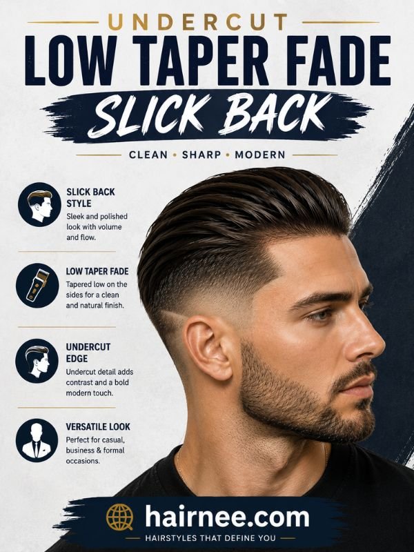 Undercut Low Taper Fade Slick Back