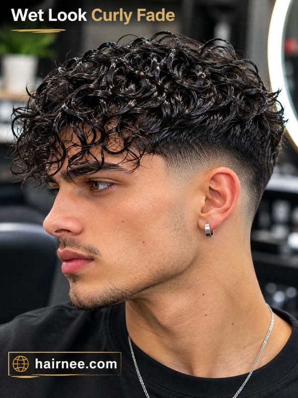 Wet Look Curly Fade