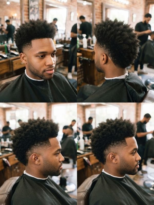 Afro Taper Fade Mohawk