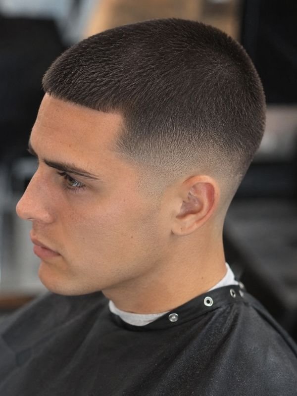 Crew Buzz Cut with Low Taper Fade