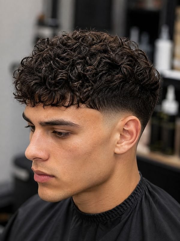 Curly Low Taper Fade French Crop