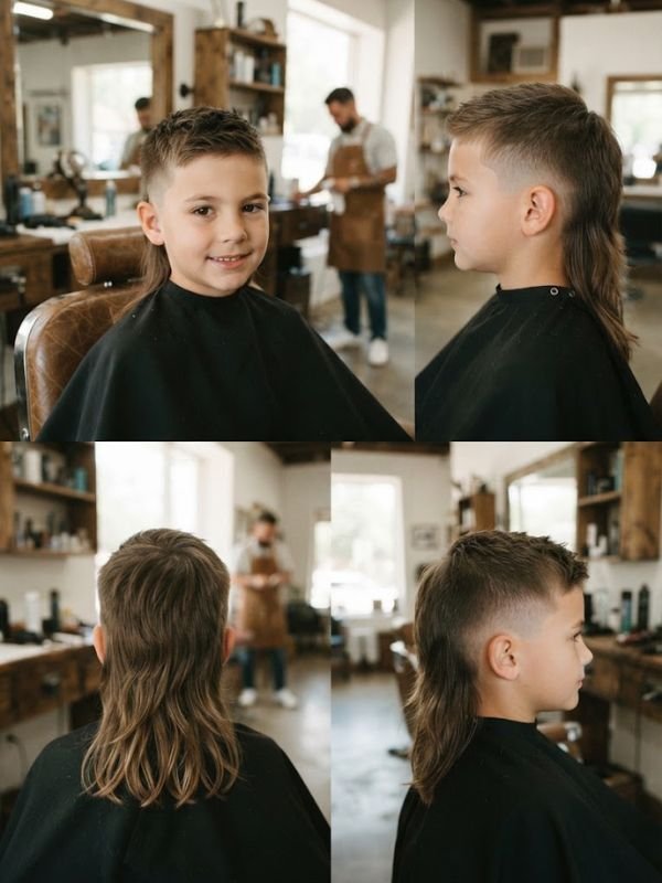 Long Kids Mullet Hair