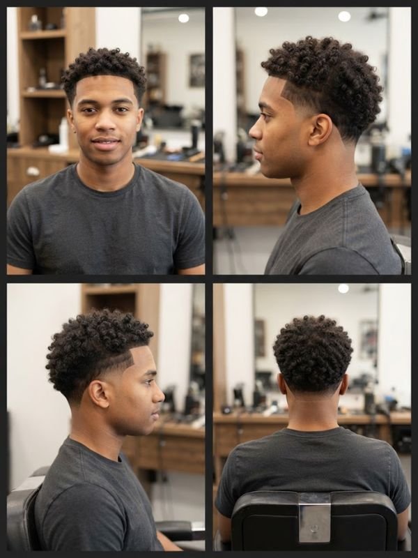 Low Taper Fade + Curly Hair