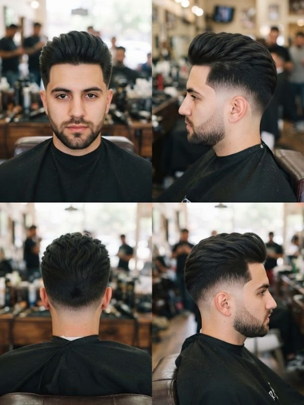 Low Taper Fade + Pompadour