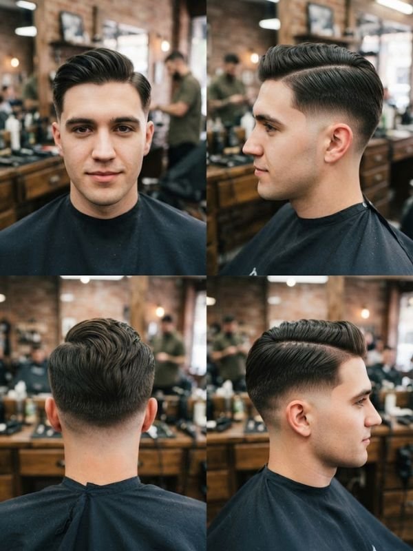 Low Taper Fade + Side Part