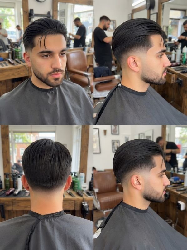 Low Taper Fade + Straight Hair
