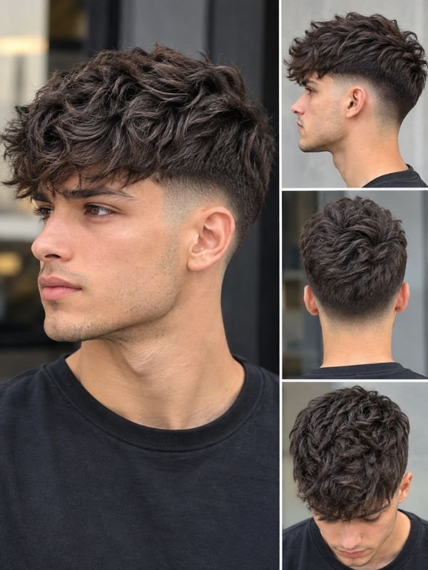 Low Taper Fade Textured Crop Haircut Short