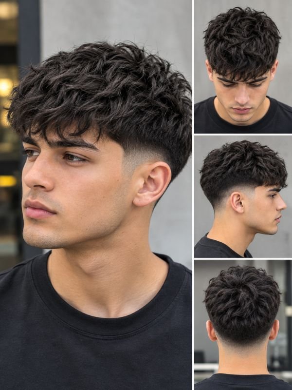 Low Taper Fade Textured Crop Haircut Straight Hair