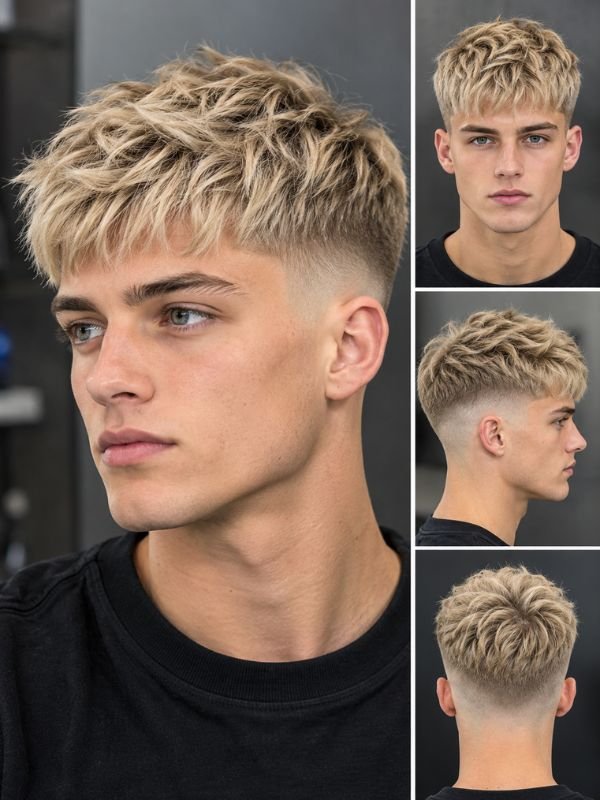 Low Taper Fade Textured Crop Haircut Thin Hair