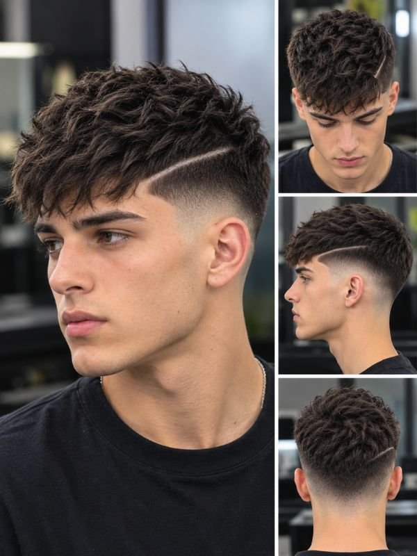 Low Taper Fade Textured Crop with Beard