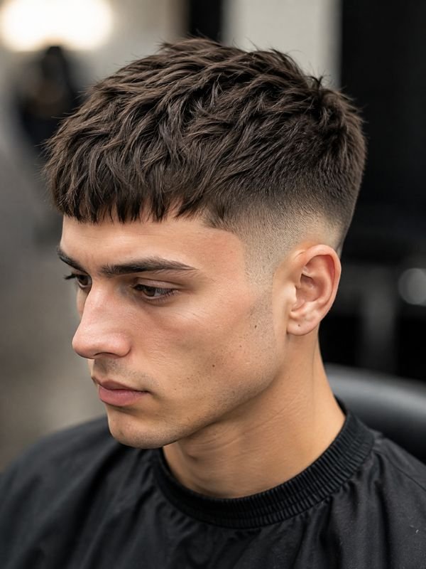 Low Taper Fade Textured French Crop