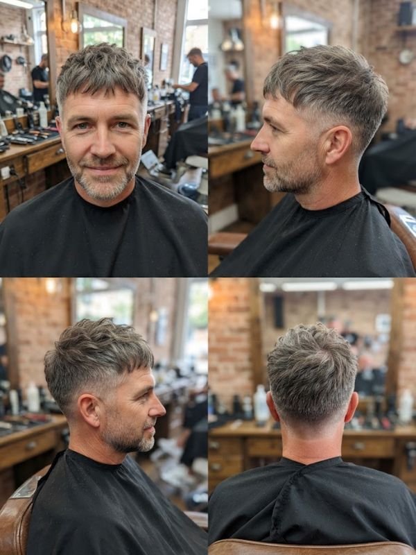 Messy Crop Haircut for Middle-Aged Men