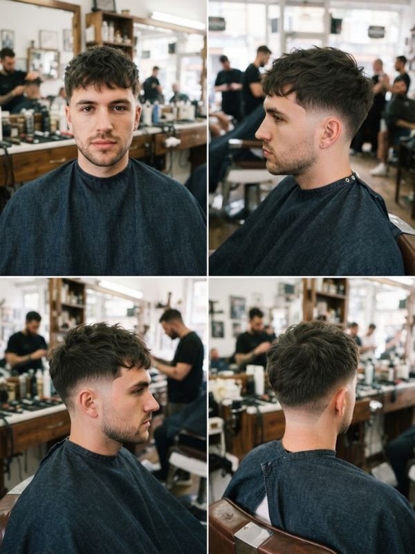 Messy French Crop Burst Fade