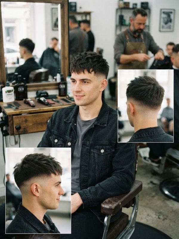 Messy French Crop Low Fade