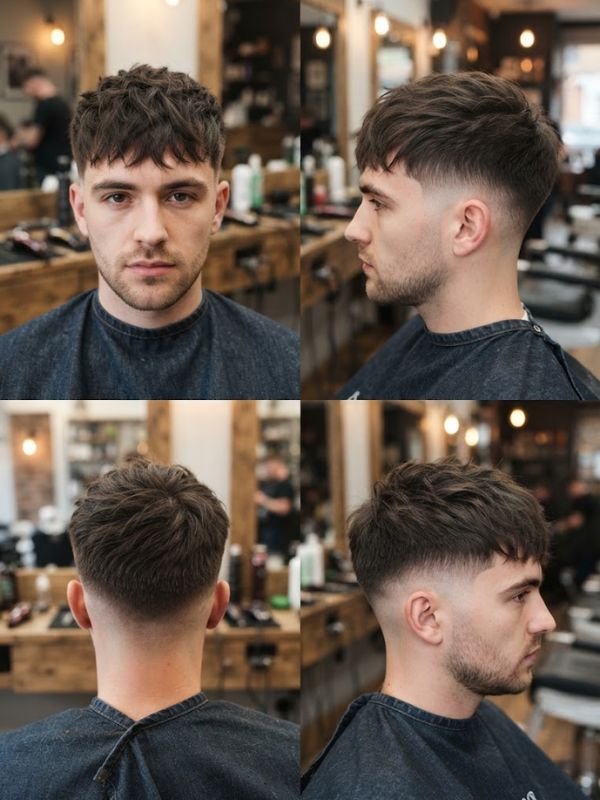 Messy French Crop Mid Fade