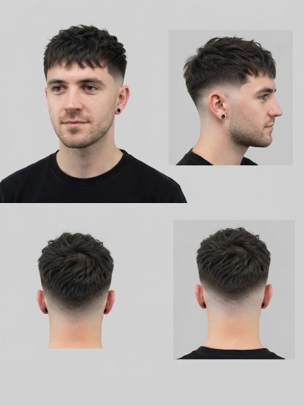 Messy French Crop Skin Fade
