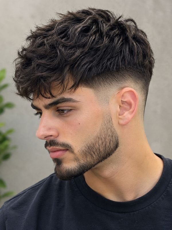 Messy Low Taper Fade Textured Crop Haircut